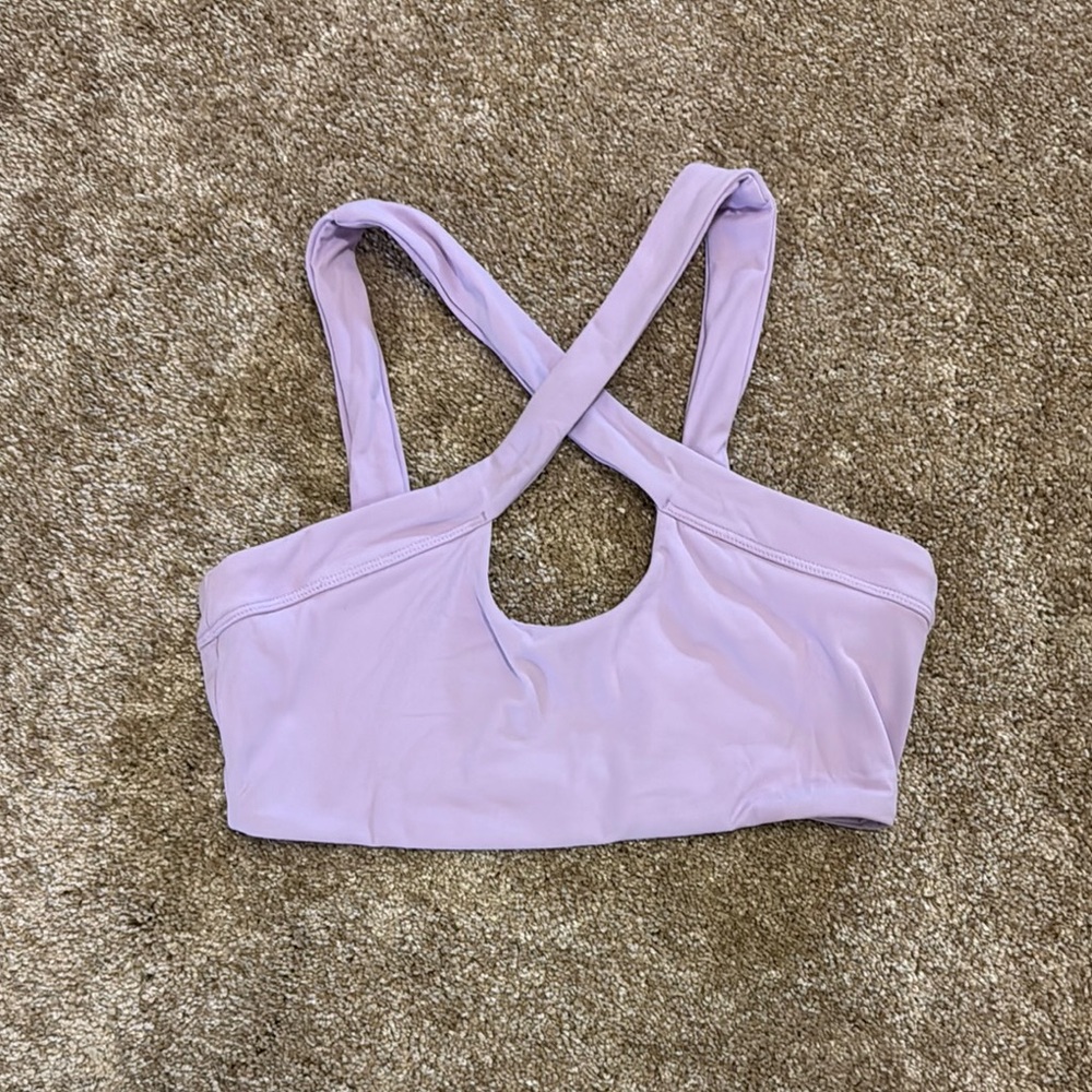 Muscle Nation Lavender Cross-Front Bra